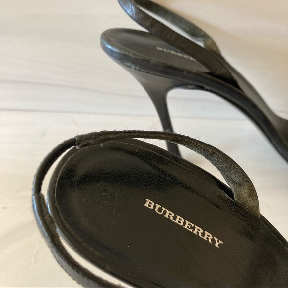 Burberry Leather Buckle Heels Open Toe 41.5 11.5 - Picture 5 of 8